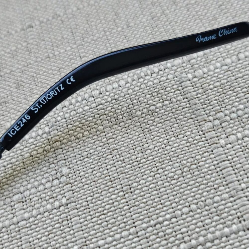 ST Mortiz Women Glasses/Sunglasses EBONY Frame Black Tone Metal Eyeglasses 135 - Picture 12 of 12